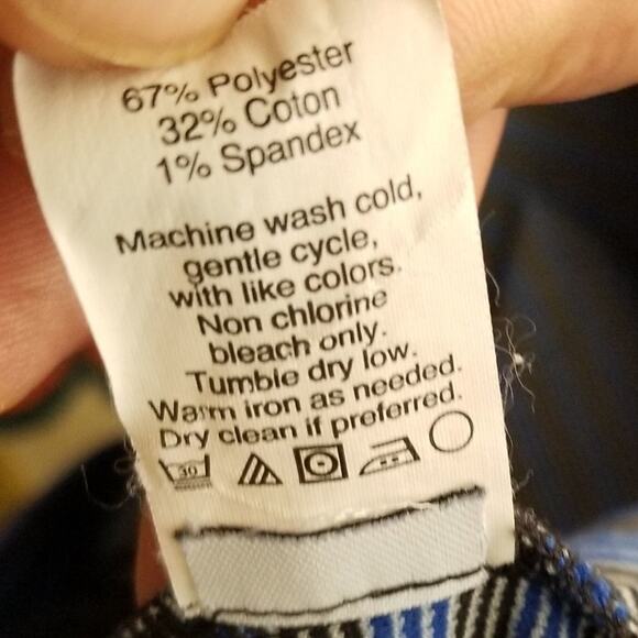 MADEWELL blue and black striped dress size 2 layered tucks - Picture 5 of 5